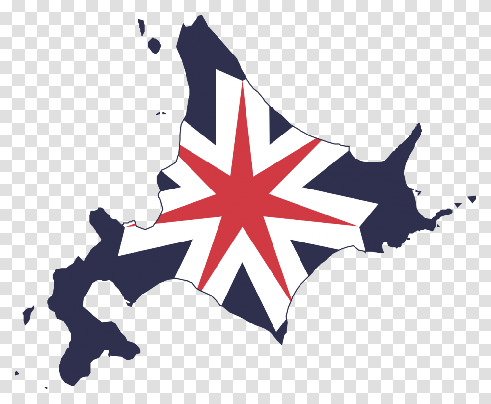 Flag Map Of Hokkaido Prefecture Hokkaido Flag Map, Star Symbol, Person, Human Transparent Png