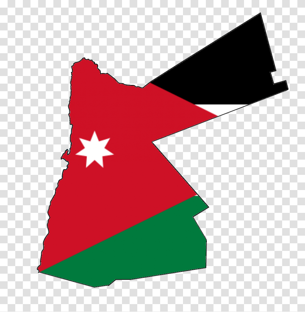 Flag Map Of Jordan, Star Symbol, Triangle Transparent Png