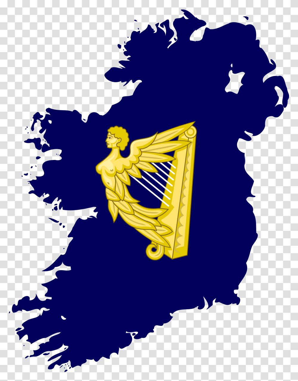 Flag Map Of Kingdom Of Ireland Map Of Ireland, Leisure Activities, Adventure, Musical Instrument Transparent Png