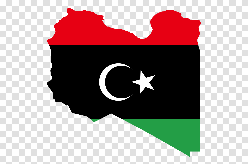 Flag Map Of Libya, Star Symbol, Logo Transparent Png