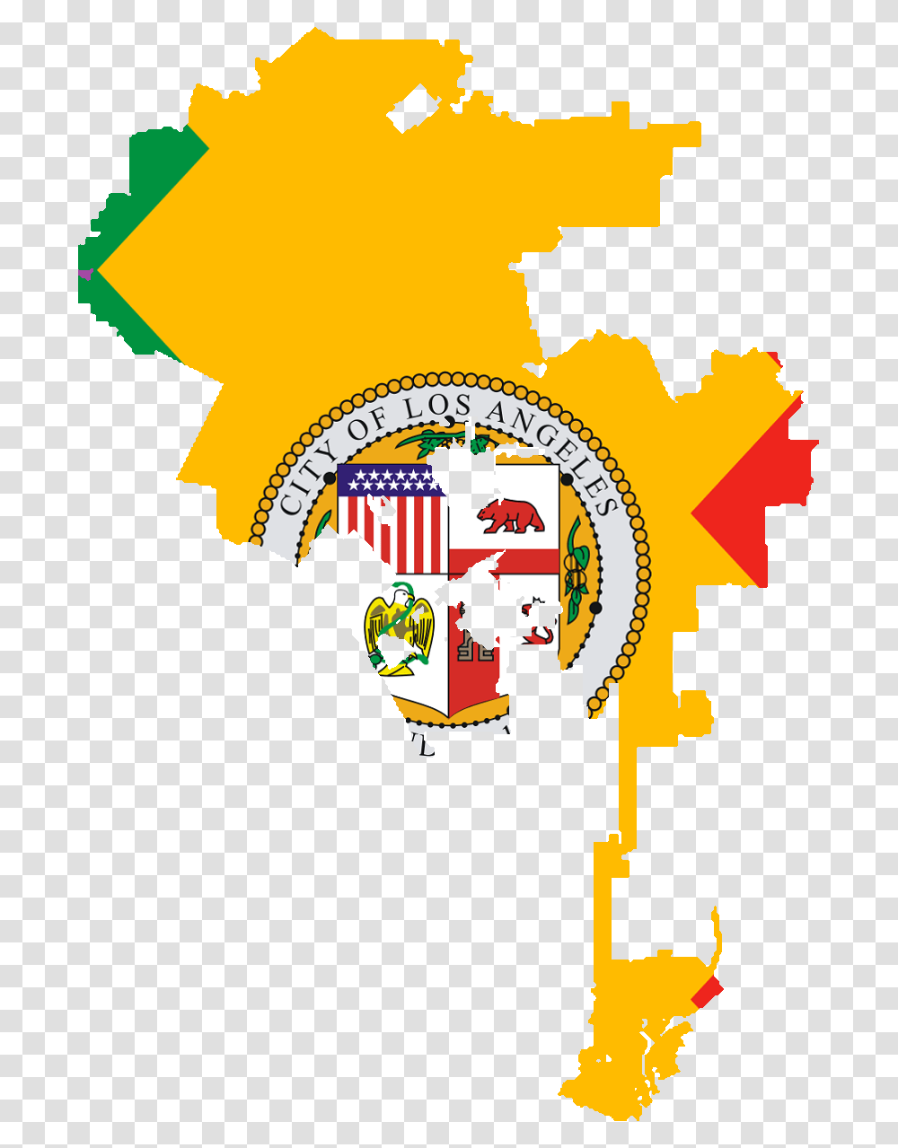Flag Map Of Los Angeles California Los Angeles Flag Map, Poster, Advertisement Transparent Png