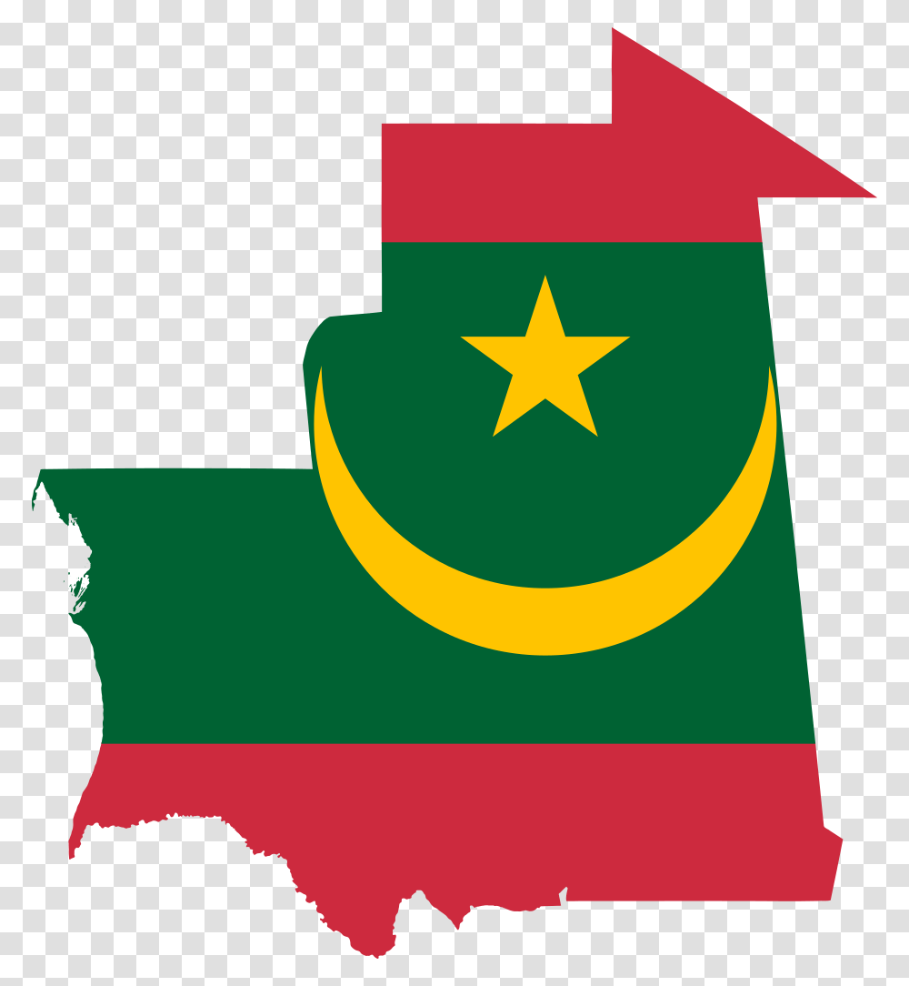 Flag Map Of Mauritania, Star Symbol, First Aid Transparent Png