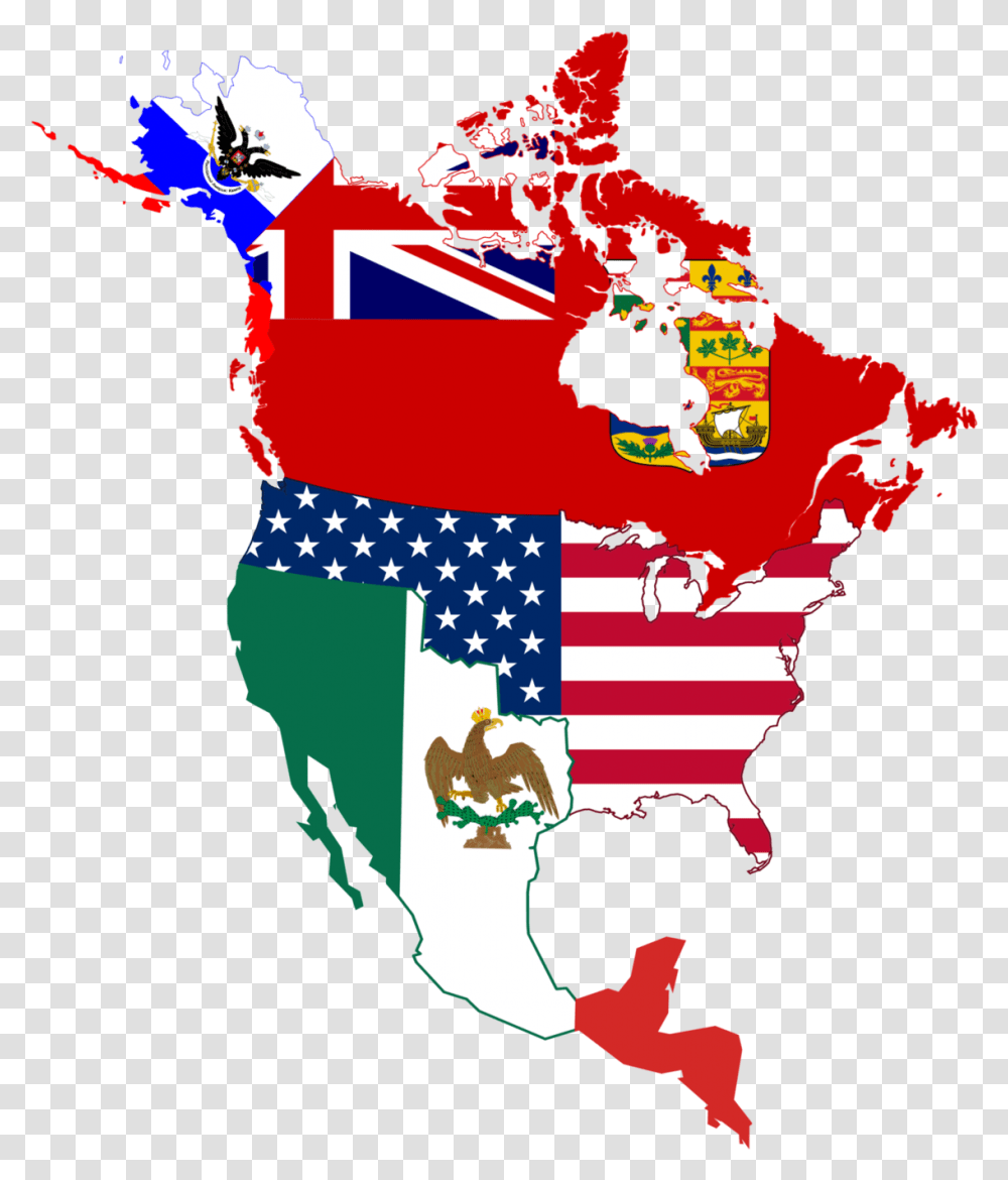 Flag Map Of North America, Person Transparent Png