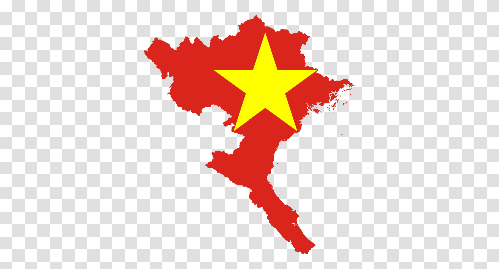 Flag Map Of North Vietnam, Poster, Advertisement, Star Symbol Transparent Png