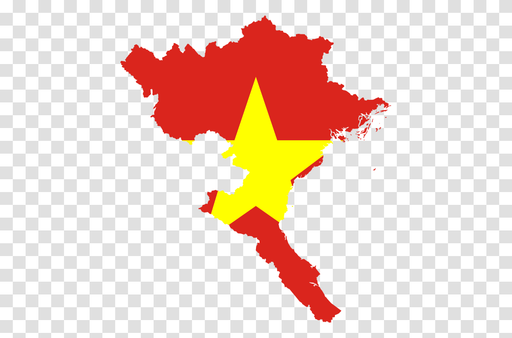 Flag Map Of North Vietnam Vietnam Flag In Map, Leaf, Plant, Poster, Advertisement Transparent Png