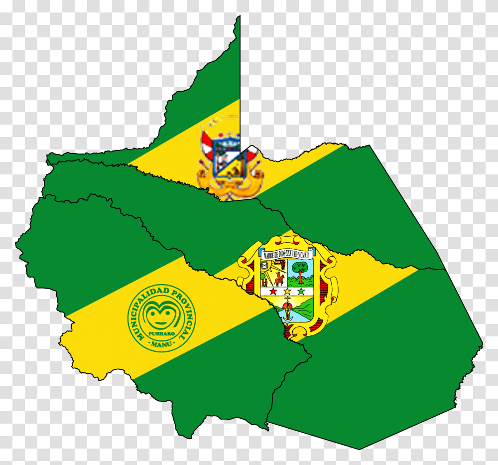 Flag Map Of Provinces Of Madre De Dios Madre De Dios Flag Map, Green, Lighting Transparent Png