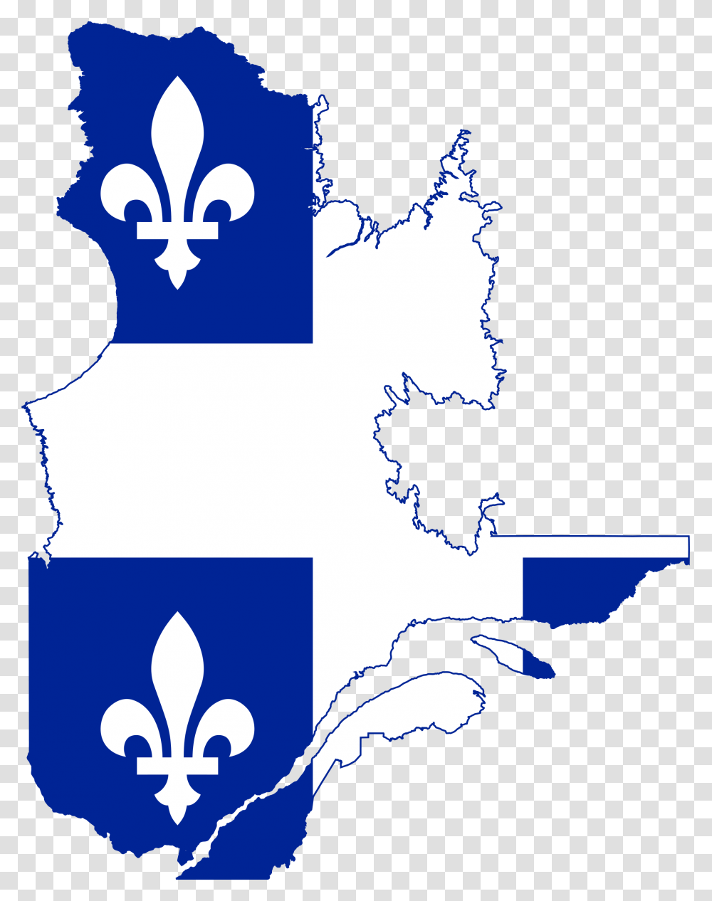 Flag Map Of Quebec, Stencil Transparent Png