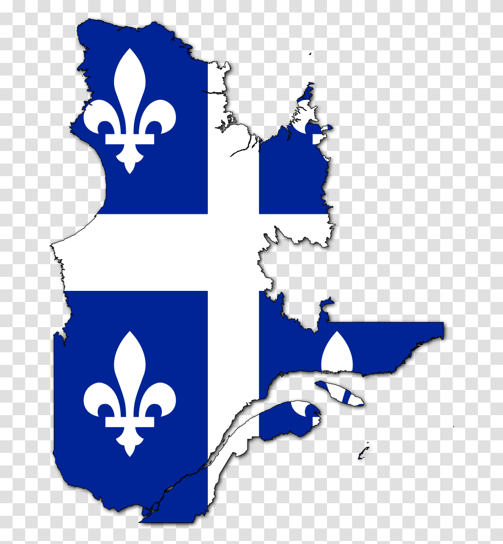 Flag Map Of Quebec Quebec Flag Map, Number, Poster Transparent Png