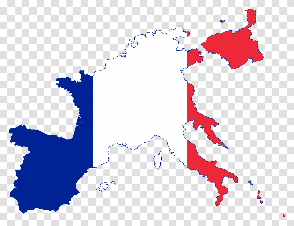 Flag Map Of The First French Empire Napoleonic France At Its Height, Silhouette Transparent Png