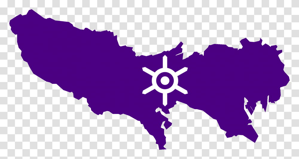 Flag Map Of Tokyo Prefecture Map Of Tokyo Prefecture, Purple, Star Symbol, Emblem Transparent Png