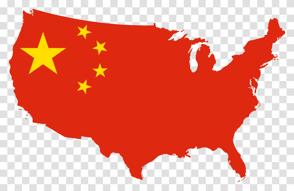 Flag Map Of Usa China, Person, Human, Mountain Transparent Png
