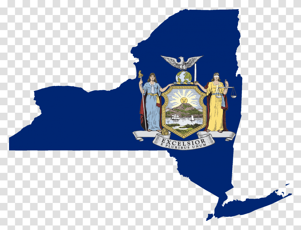 Flag New York State Seal, Logo, Symbol, Trademark, Person Transparent Png