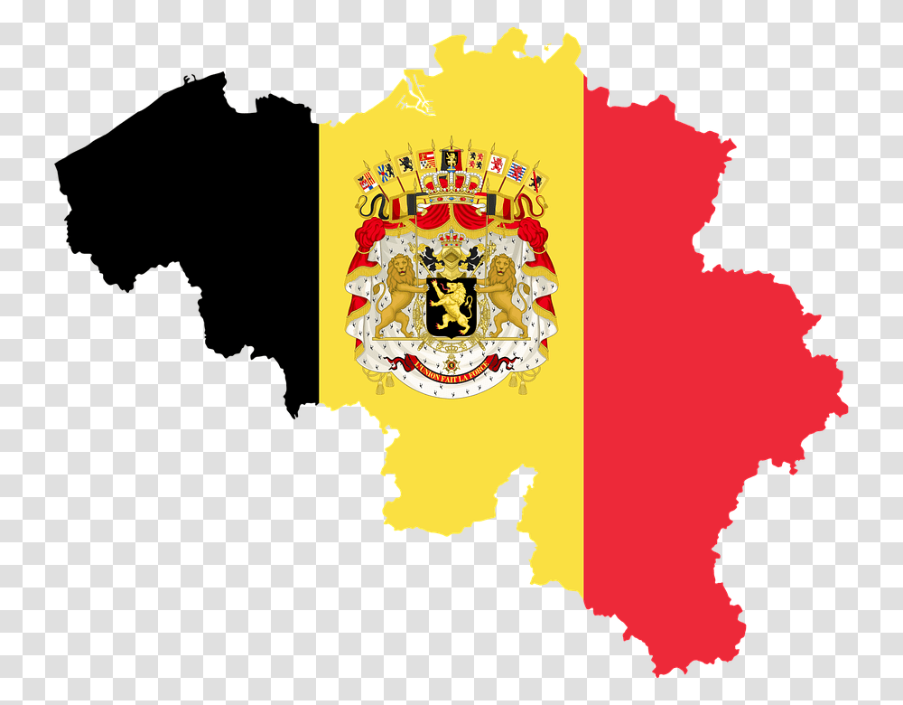 Flag Of Belgium With Coat Of Arms, Logo, Trademark, Emblem Transparent Png