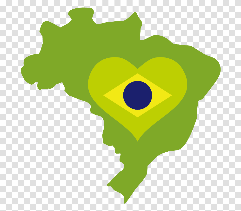 Flag Of Brazil World Map Paranaiba On A Map Of South America, Plant, Vegetable, Food Transparent Png