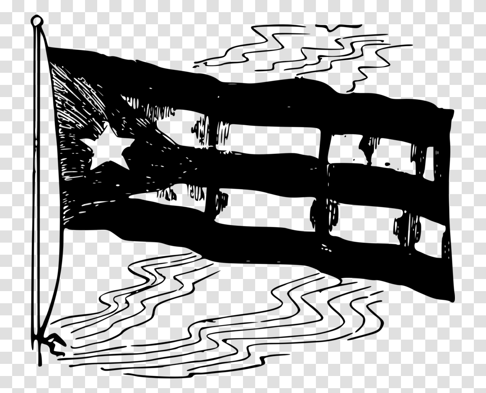 Flag Of Cuba Flag Of Puerto Rico Flag Of The United Clipart Black And White Puerto Rican Flag, Gray Transparent Png