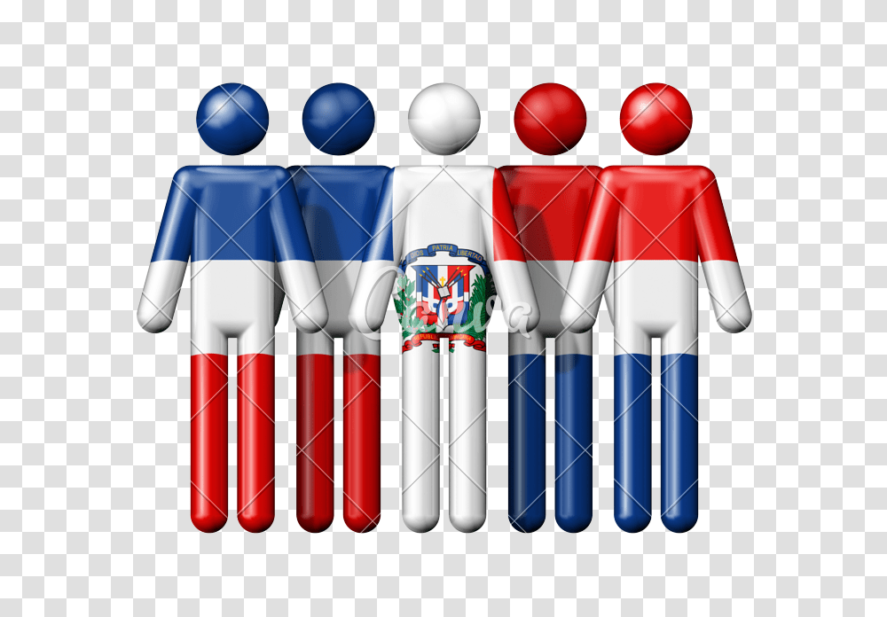 Flag Of Dominican Republic On Stick Figure, Crowd, Plot, Cylinder Transparent Png