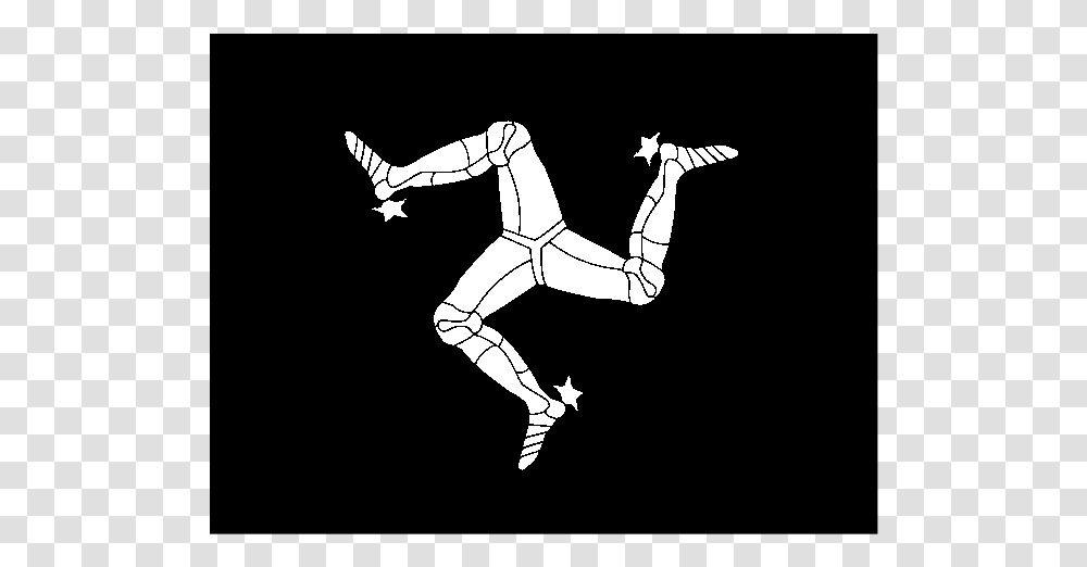 Flag Of Isle Of Man Logo Black And White Isle Of Man Flag, Person, Human, Stencil Transparent Png