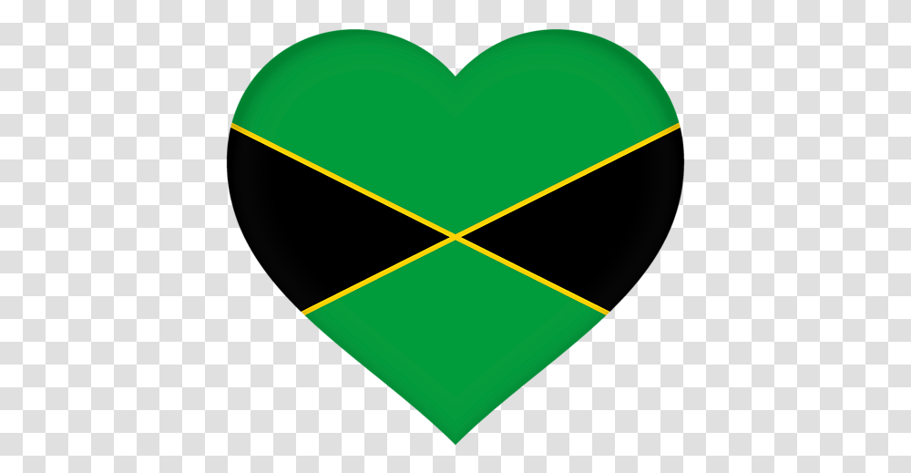 Flag Of Jamaica Heart Greeting Card Vertical, Symbol, Pattern, Triangle, Star Symbol Transparent Png