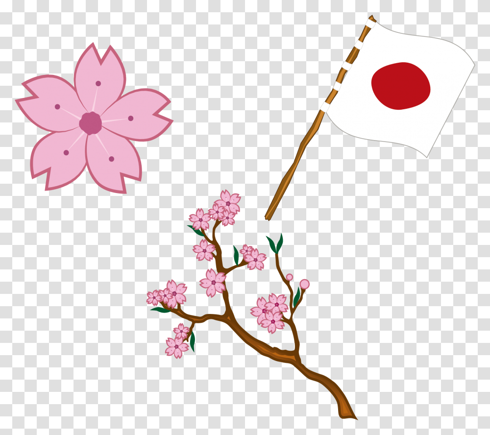 Flag Of Japan Clip Art Clip Art Japan, Plant, Flower, Blossom, Cherry Blossom Transparent Png