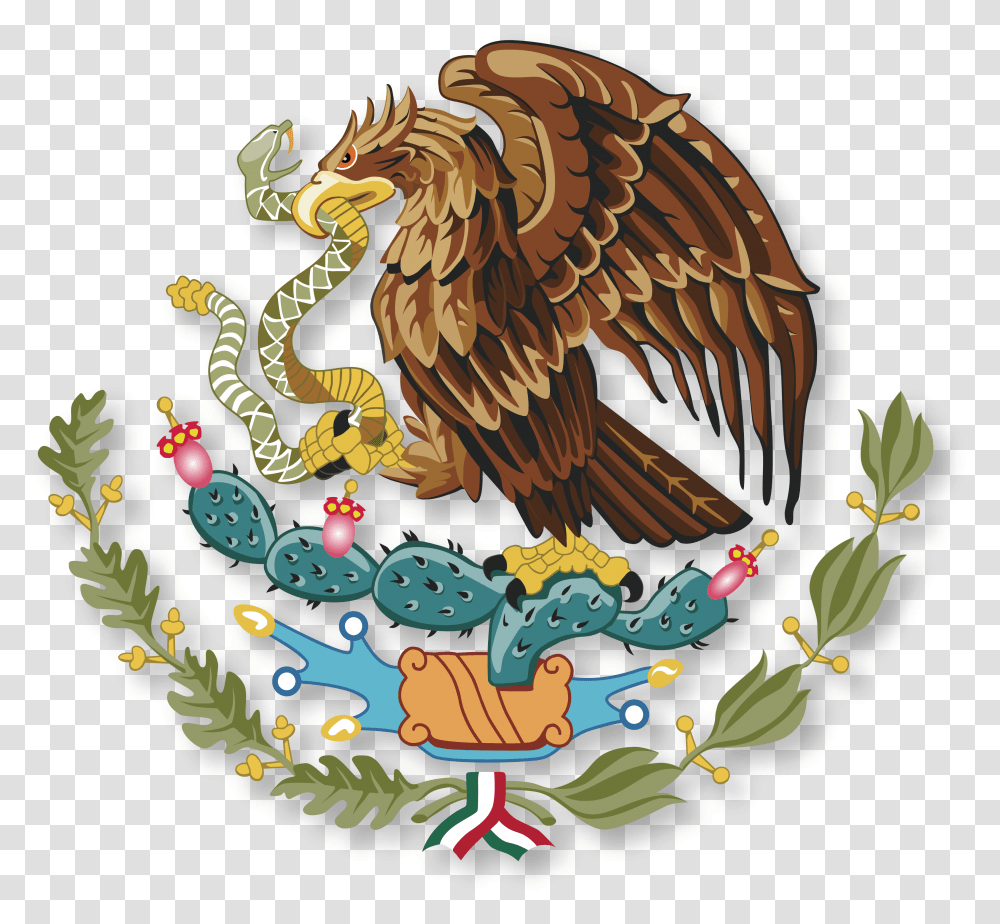 Flag Of Mexico United Mexico Flag Eagle, Dragon, Bird, Animal Transparent Png