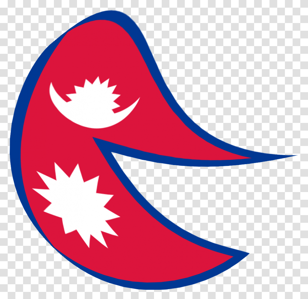 Flag Of Nepal But Its A Circle And It Logo Nepal Flag, Star Symbol Transparent Png