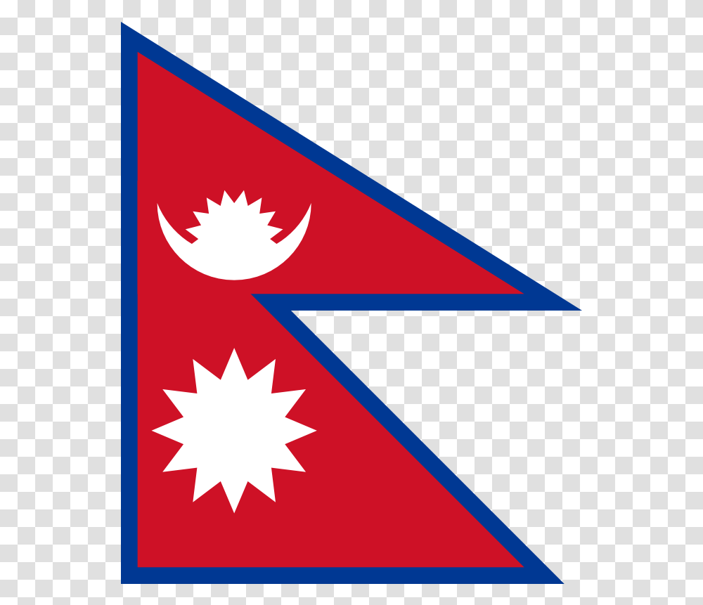 Flag Of Nepal Flag Of Nepal, Symbol, Star Symbol, Triangle Transparent Png