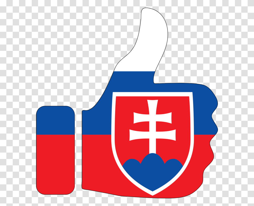 Flag Of Slovakia Thumb Signal, Ketchup, Food, Hand Transparent Png