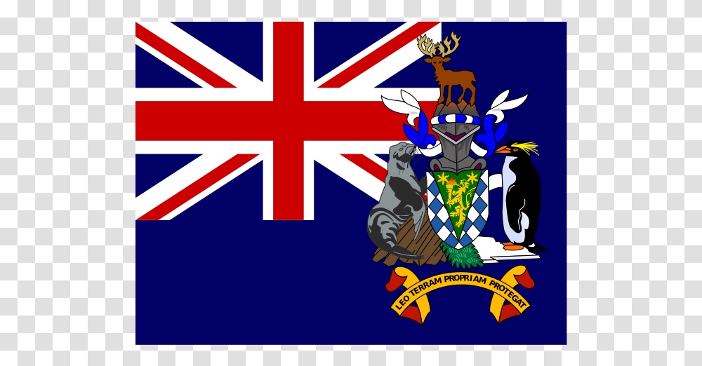 Flag Of South Georgia And The South Sandwich Islands Crest, Penguin, Bird, Animal Transparent Png