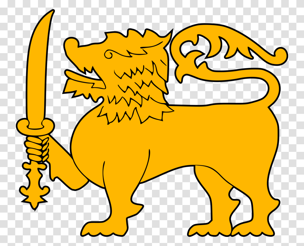 Flag Of Sri Lanka Sri Lanka Lion National Flag, Animal, Dragon, Tobacco Transparent Png