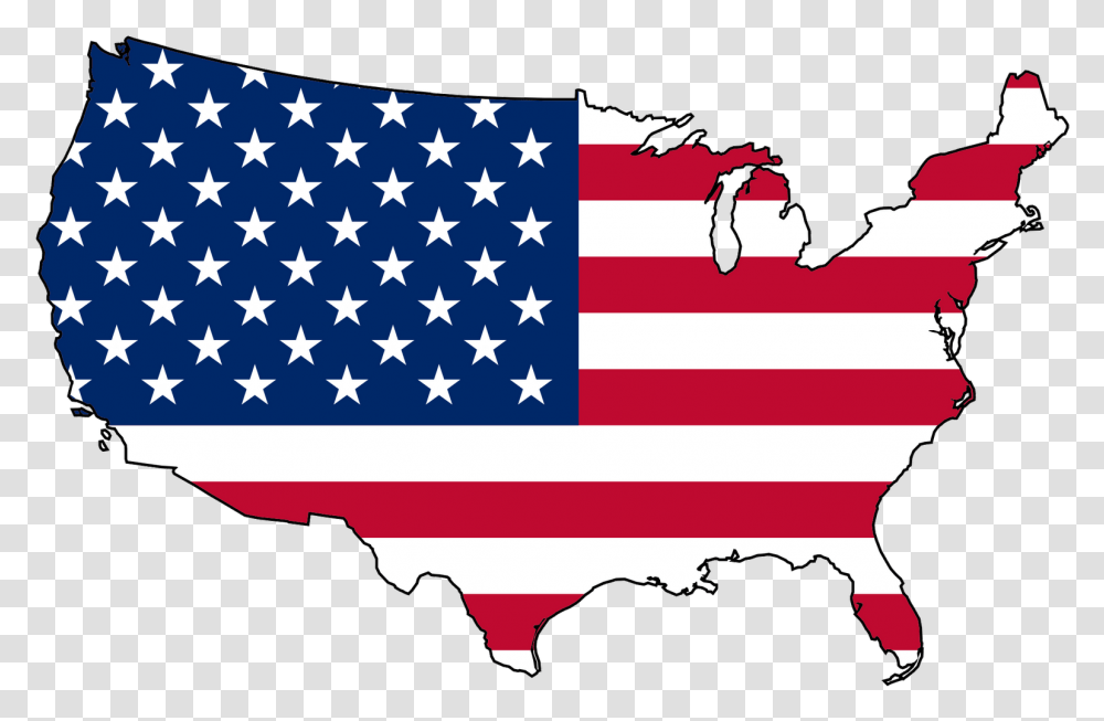 Flag Of The United States Map Clip Art Map Of Usa With Flag, American Flag Transparent Png