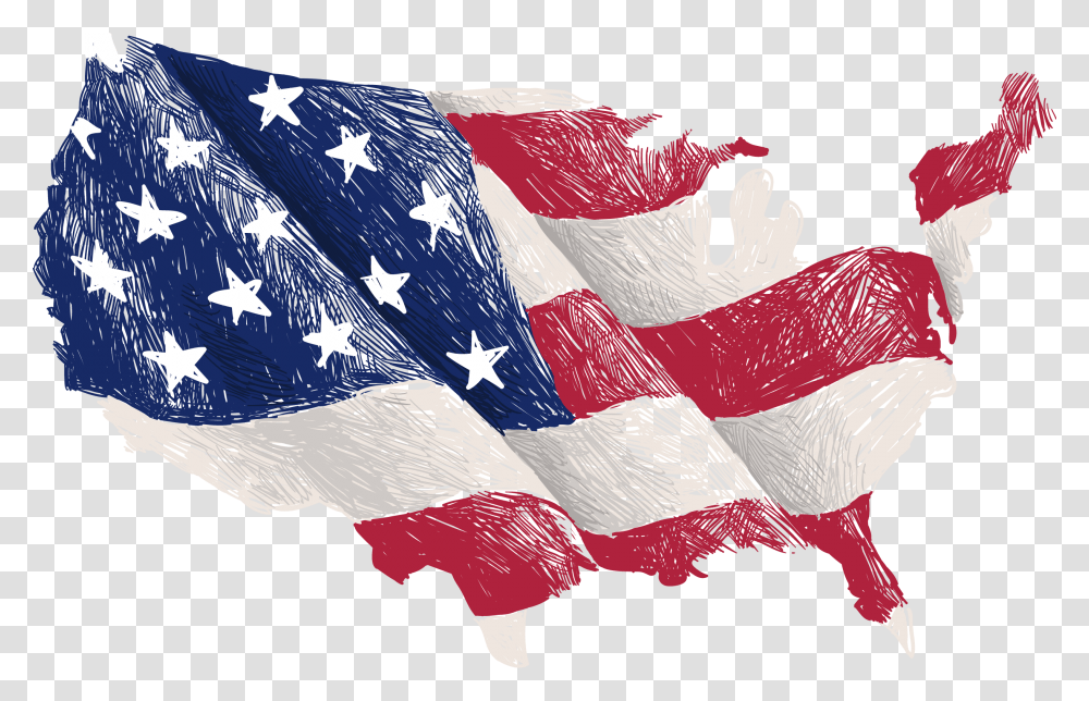 Flag Of The United States Map Painted American Flag, Person, Human Transparent Png