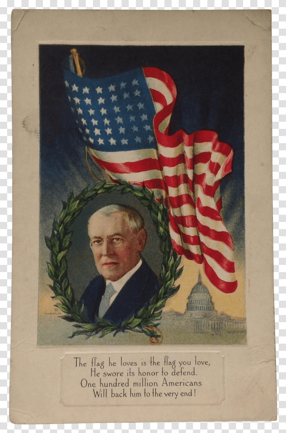 Flag Of Woodrow Wilson, Person, Human, Poster Transparent Png