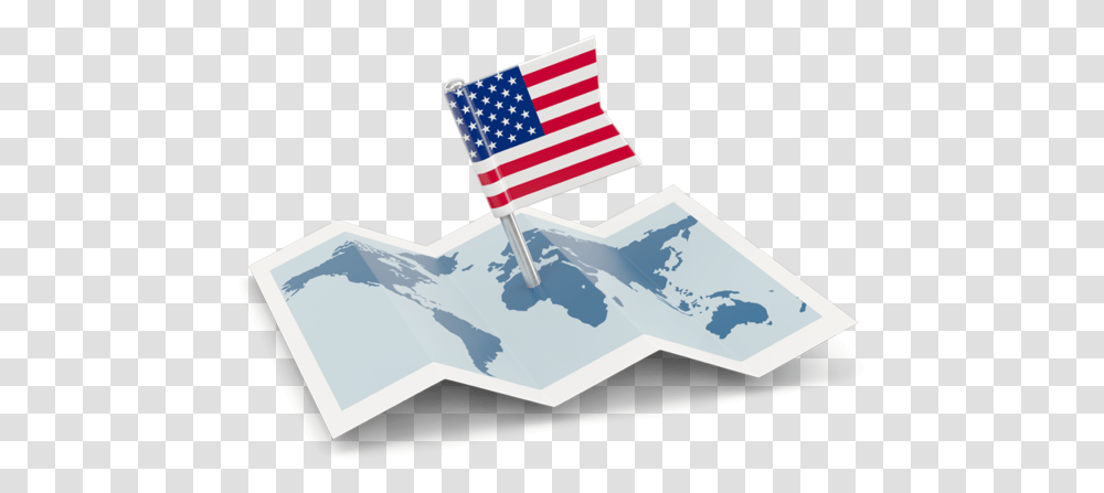 Flag Pin With Map South Korea Icon, American Flag Transparent Png