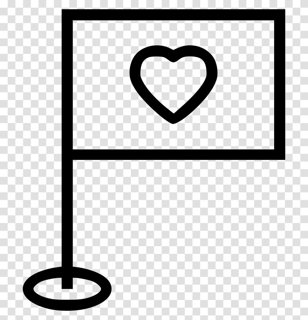 Flag Pole Heart, White Board, Stencil Transparent Png