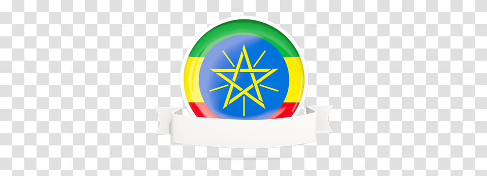 Flag With Empty Ribbon Circle, Star Symbol, Logo Transparent Png