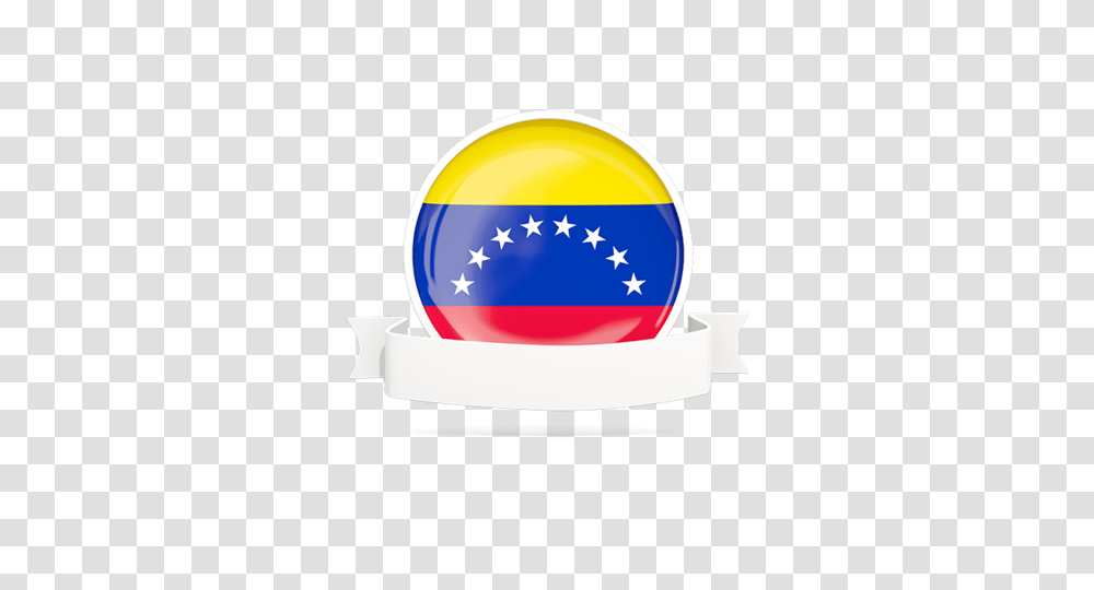 Flag With Empty Ribbon Illustration Of Flag Of Venezuela, Sphere, Hardhat, Helmet Transparent Png