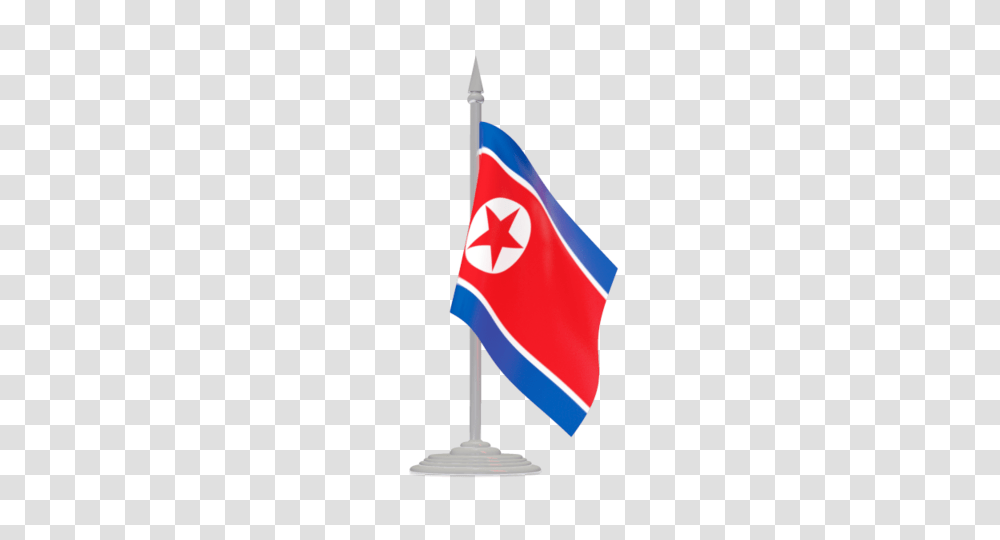 Flag With Flagpole Illustration Of Flag Of North Korea, American Flag Transparent Png