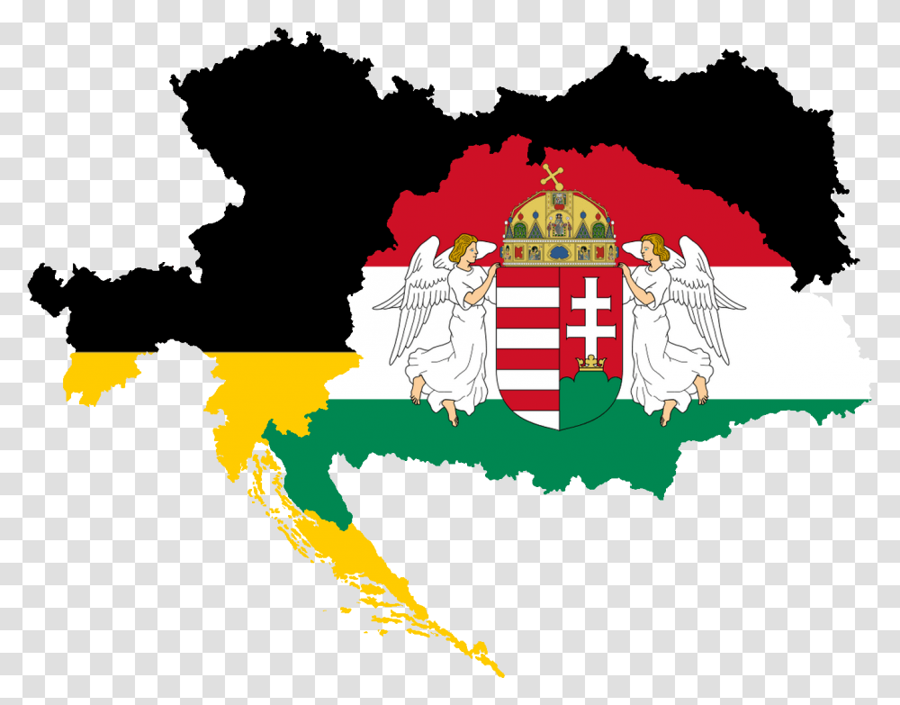 Flagmap Of Austria And Hungary Map Of Kingdom Of Hungary, Plot, Diagram, Atlas, Armor Transparent Png