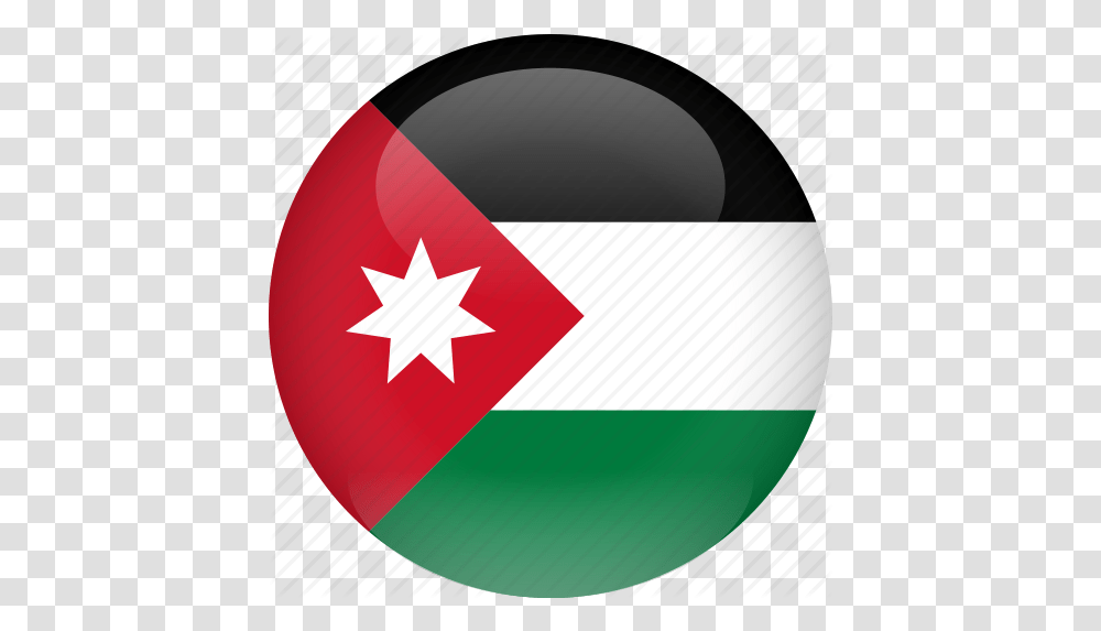 Flags 1' By Tran Khai Jordan Circle Flag, Symbol, Star Symbol, Logo, Trademark Transparent Png