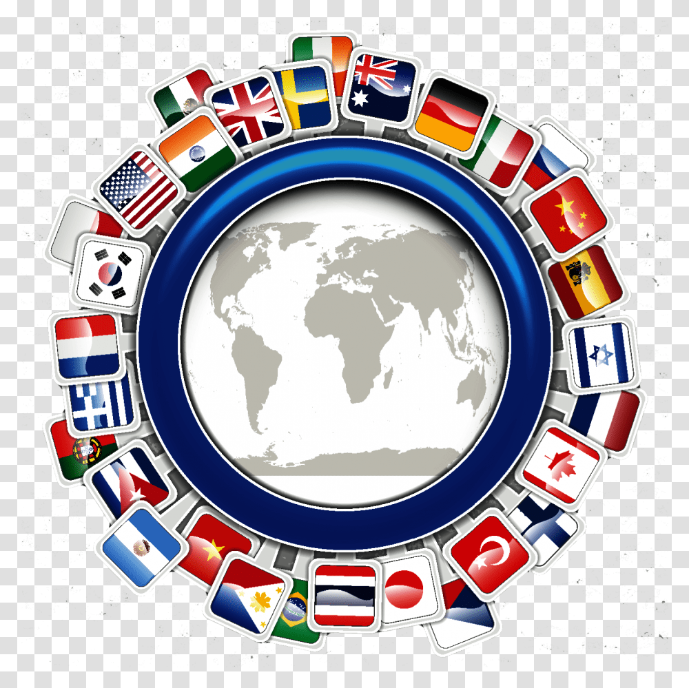 Flags Free Image All Country Flags In Circle, Dish, Meal Transparent Png