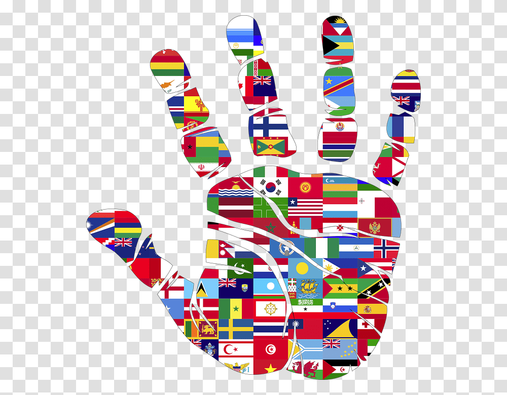 Flags Hand World Handprint Nations Love Banderas De Las Naciones Unidas, Metropolis, City Transparent Png