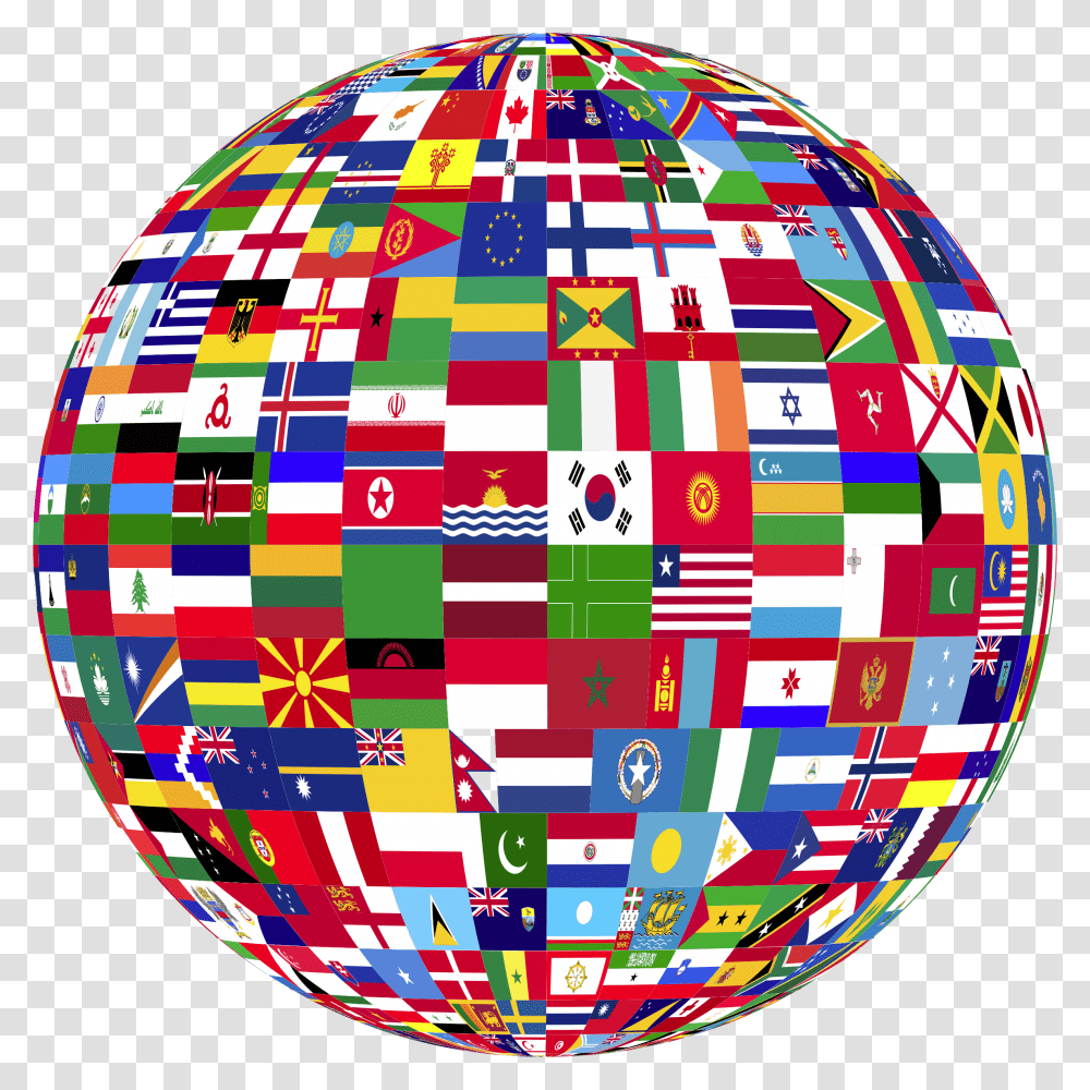 Flags Of The World Globe, Sphere, Balloon, Outer Space, Astronomy Transparent Png