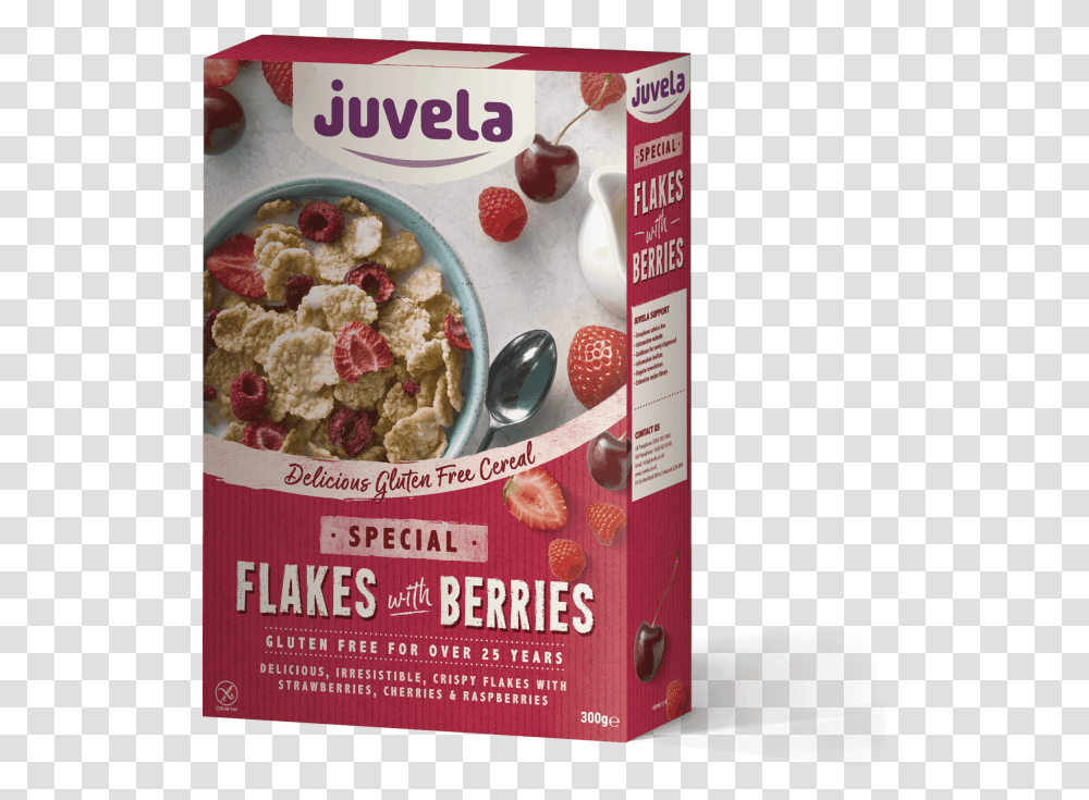 Flakes With Red Berries Corn Flakes, Breakfast, Food, Oatmeal, Spoon Transparent Png