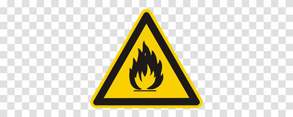 Flame Symbol, Sign, Triangle, Road Sign Transparent Png