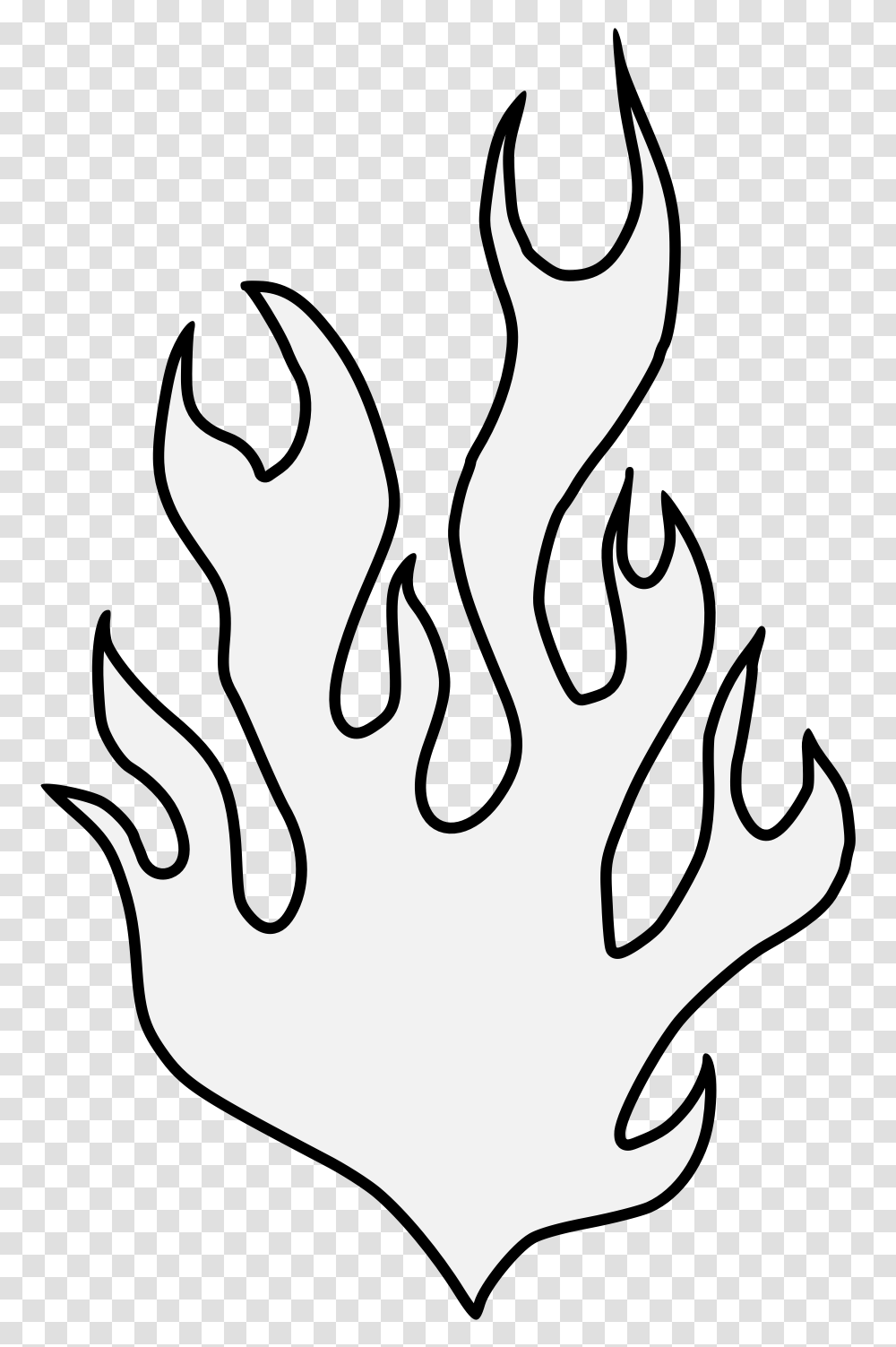 Flame Cartoon Black And White Fire Cartoon, Stencil, Hook, Footprint, Claw Transparent Png