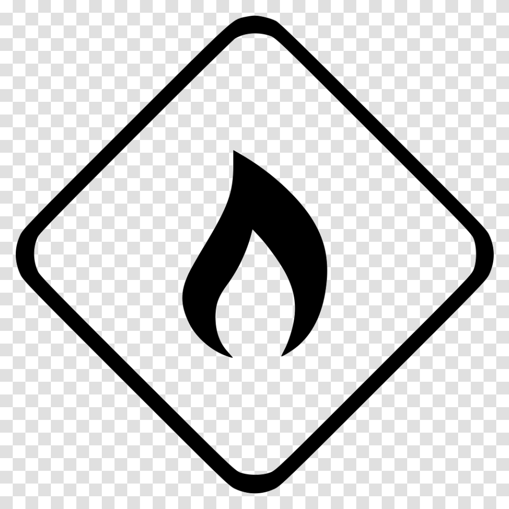 Flame Fire Danger Warning Emblem, Sign, Road Sign, Logo Transparent Png