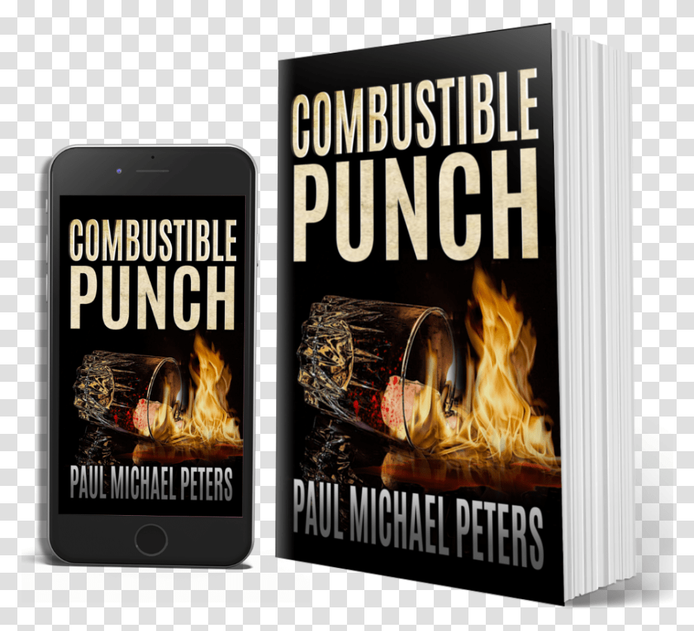 Flame Punch Audio Left Paperback Right Paul Michael Peters, Mobile Phone, Electronics, Fire, Fireplace Transparent Png
