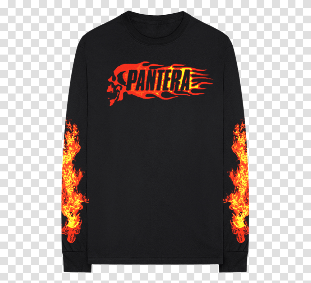 Flame Skull Longsleeve Tee Long Sleeve, Clothing, Apparel, Sweatshirt, Sweater Transparent Png