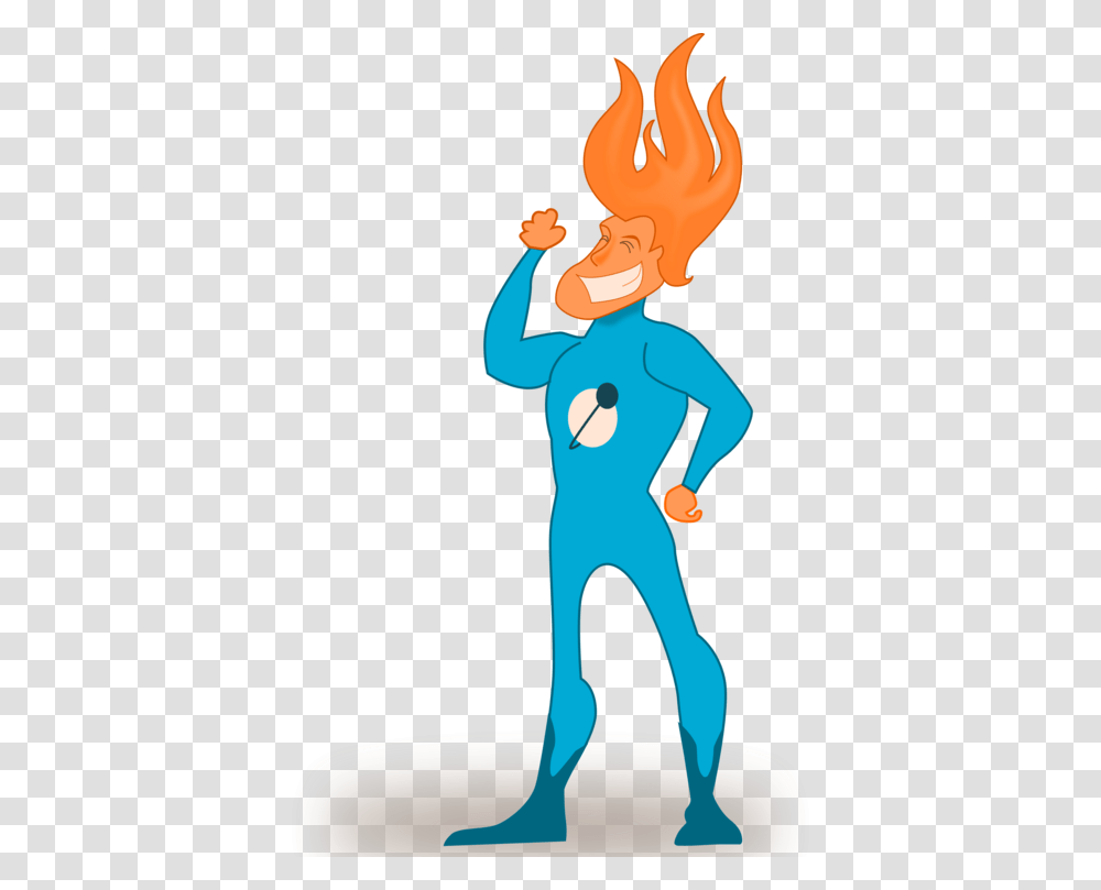 Flame Superhero Superman Cartoon, Standing, Sleeve, Female Transparent Png