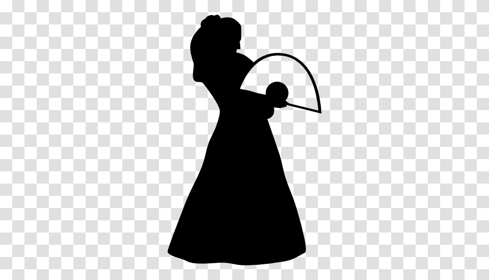 Flamenco Female Model Standing Silhouette With A Fan, Person, Human, Dress Transparent Png